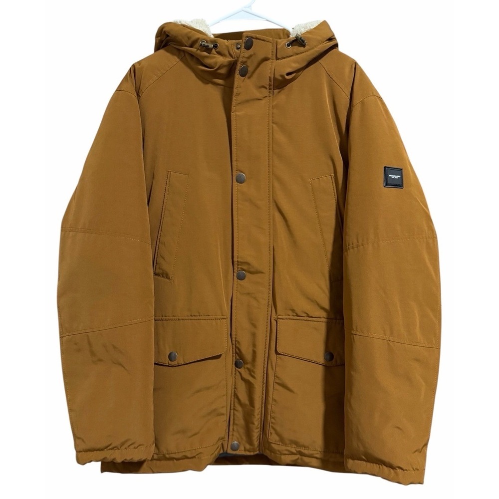 Michael Kors Sherpa Lined Hood Mid-Length Parka Jacket Tan Men's Size‎ Large